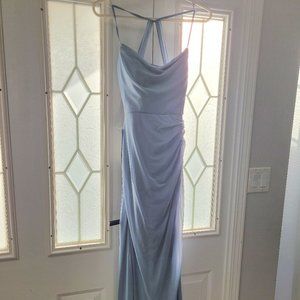 Azazie Dorita Dusty Blue dress